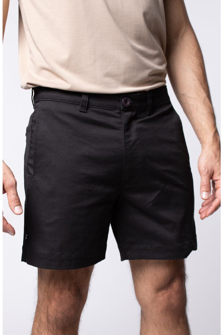 Stretch Cotton Chino Shorts, Alternate, color, Onyx Stout