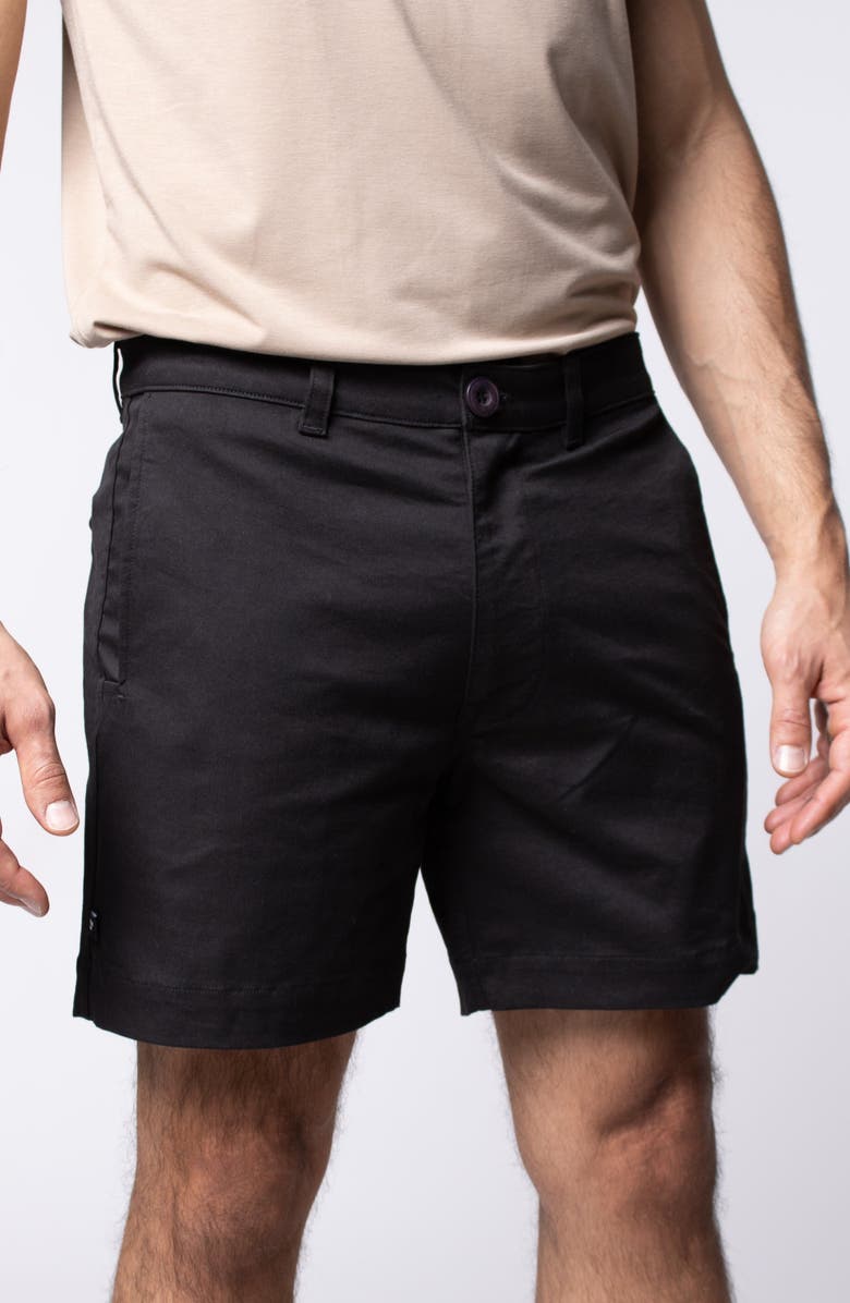 LEISURE LAB Stretch Cotton Chino Shorts, Alternate, color, Onyx Stout