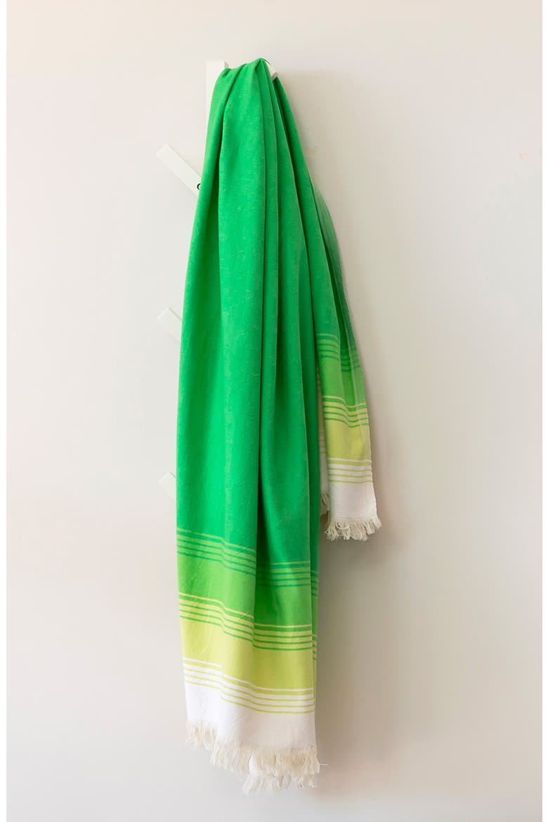 Reef Stripe Hand Loomed Cotton Beach Towel, Alternate, color, GREEN