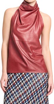 TWP Friday Night Halter Leather Top