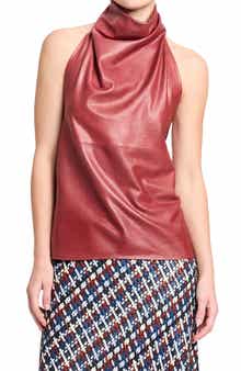 Friday Night Halter Leather Top