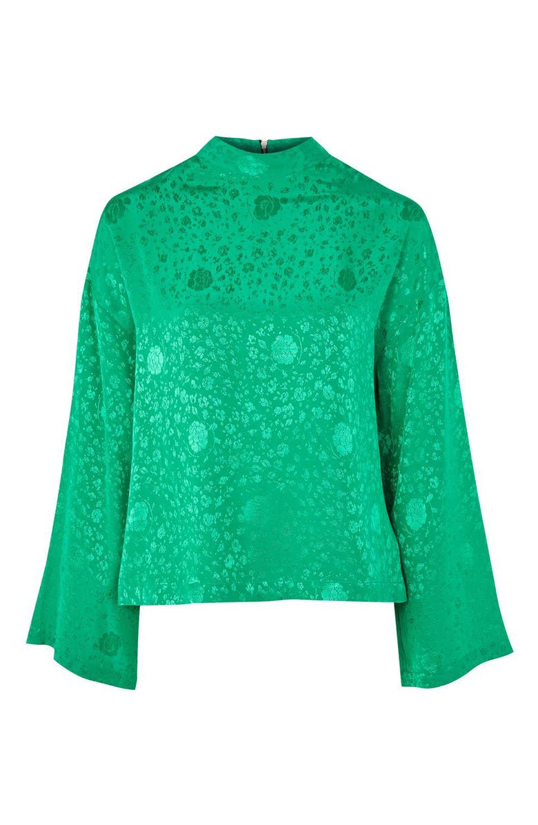 Topshop Jacquard Kimono Sleeve Top, Alternate, color,