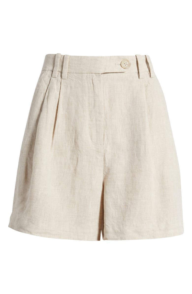 & Other Stories Releaxed Fit Linen Shorts, Alternate, color, Beige