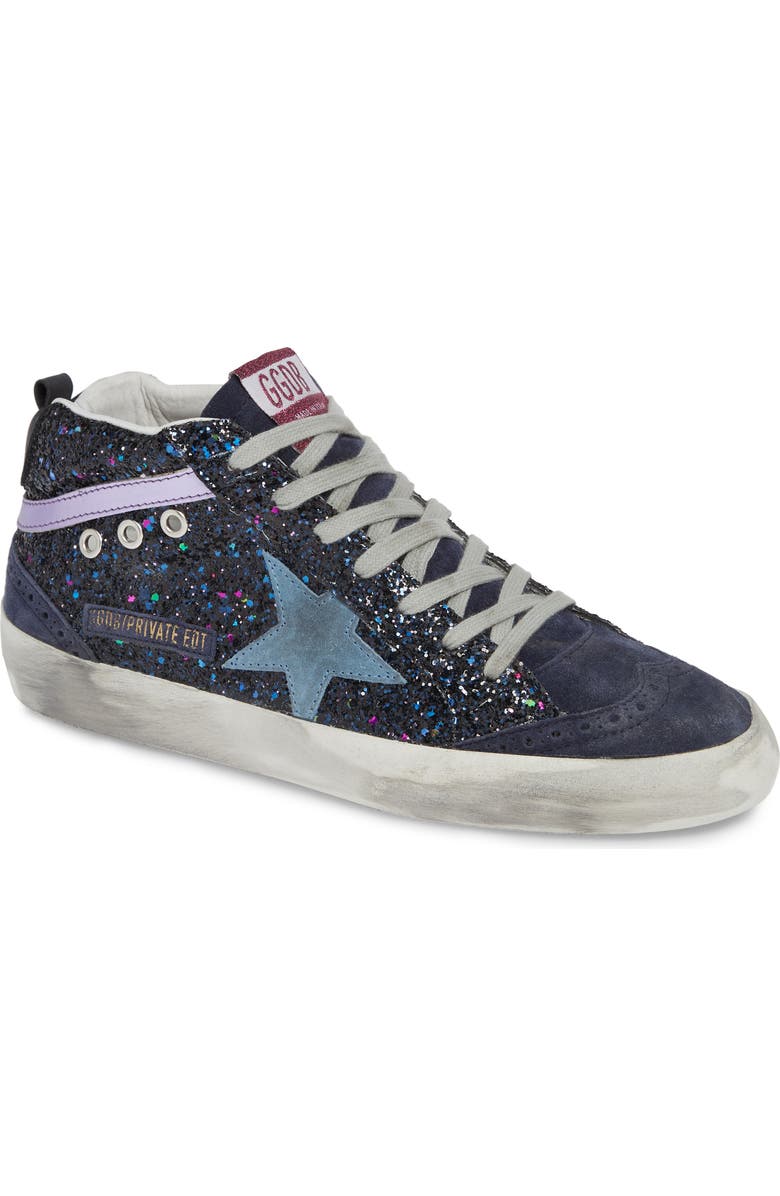 Golden Goose Mid Star Glitter Sneaker, Main, color,