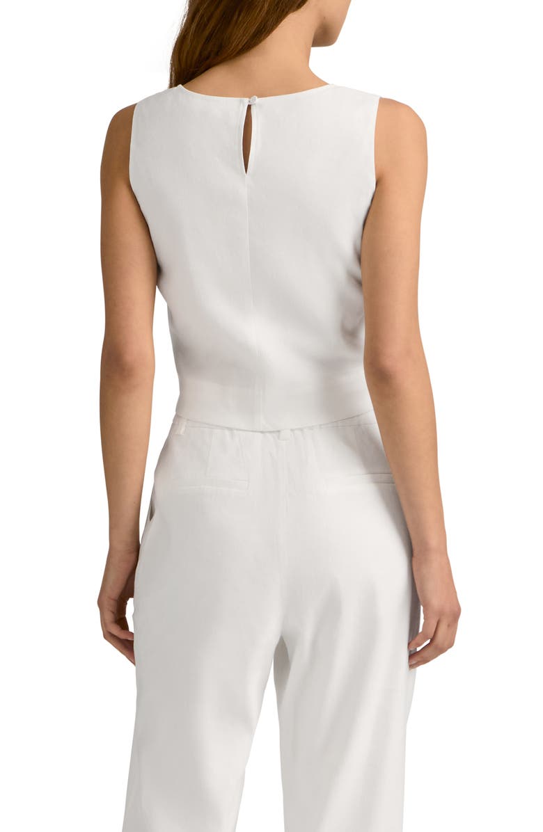 Favorite Daughter The Abby Linen Blend Square Neck Crop Shell, Alternate, color, White