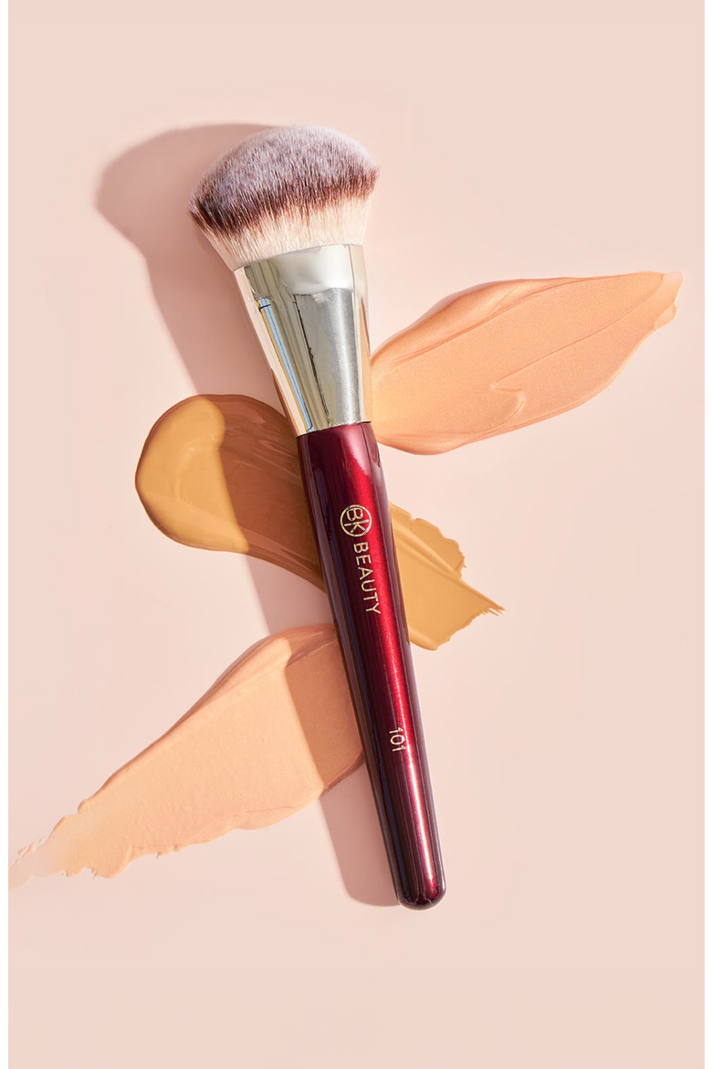 101 Contoured Foundation Brush, Alternate, color, Burgundy