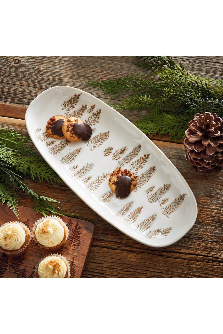 Aspen Oval Ceramic Platter Multicolor Perfect for Serving, Alternate, color, White