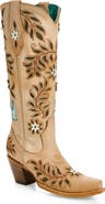 CORRAL Flower & Bird Cutout Cowboy Boot