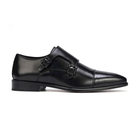 Mens black monk strap dress shoes hotsell