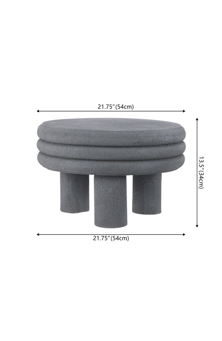 JONATHAN Y Rashida Contemporary Minimalist Curvy Low Indoor/Outdoor Accent Table, Alternate, color, Gray Frosted
