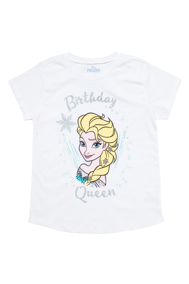 Frozen Birthday Graphic T-Shirt, Main, color, Elsa White
