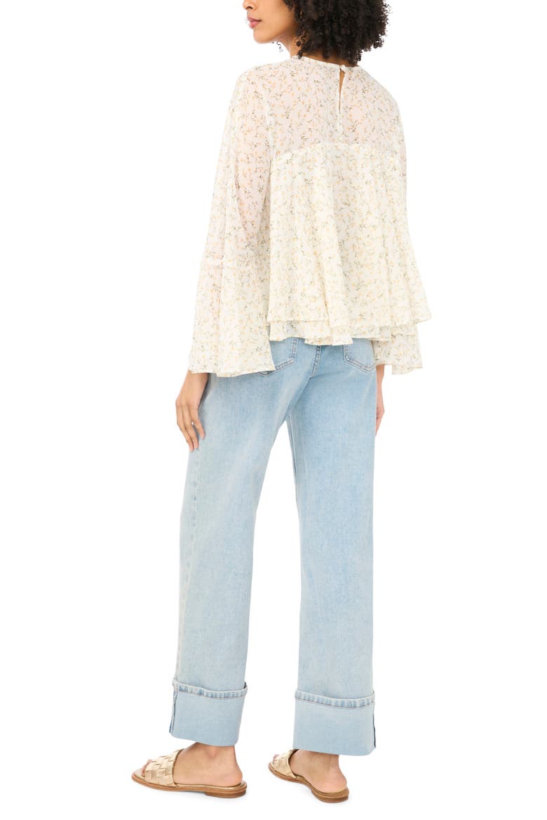 Ruffle Keyhole Back Top, Alternate, color, PASTEL YELLOW
