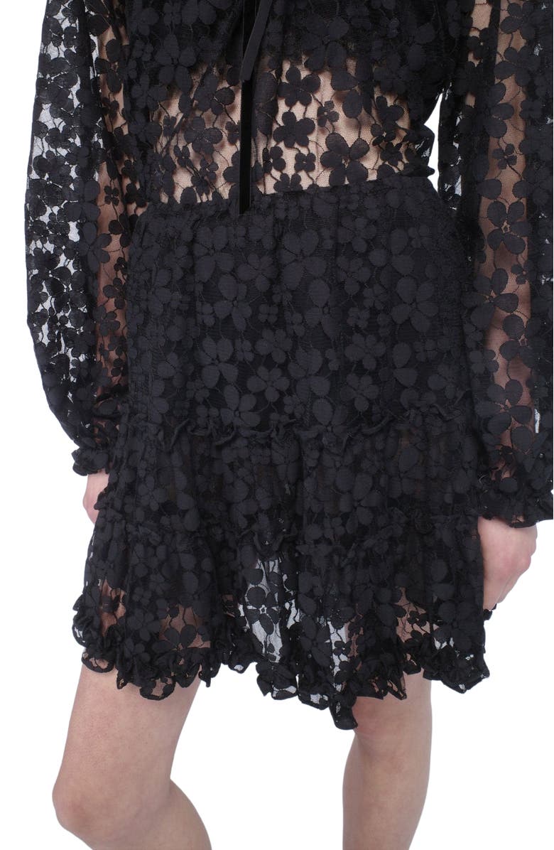 Anna Sui Shadow Blossom Tulle Tiered Petticoat Skirt, Alternate, color,