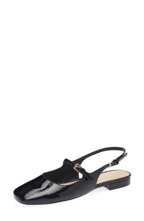 Elena Leather Square Toe Flat