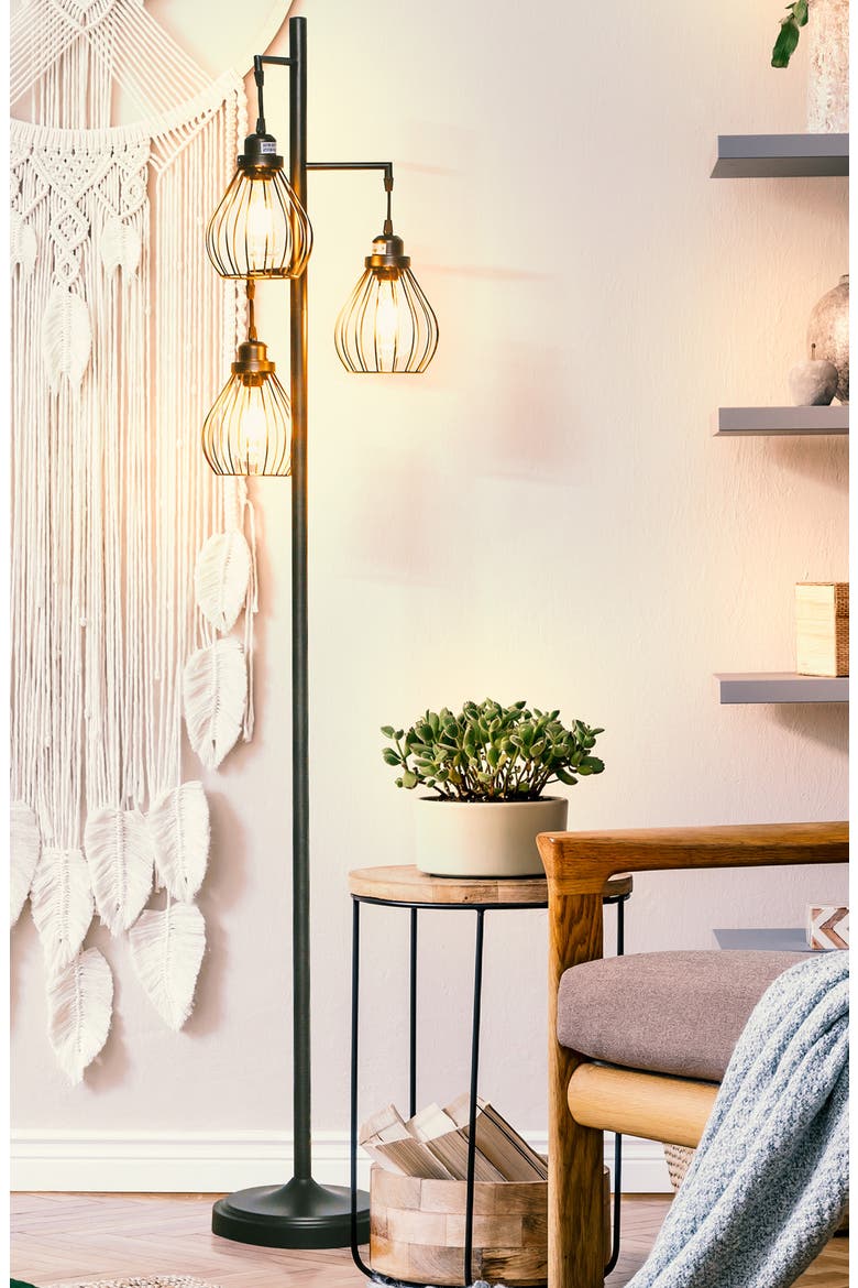 Teardrop LED Floor Lamp, Alternate, color, BLACK