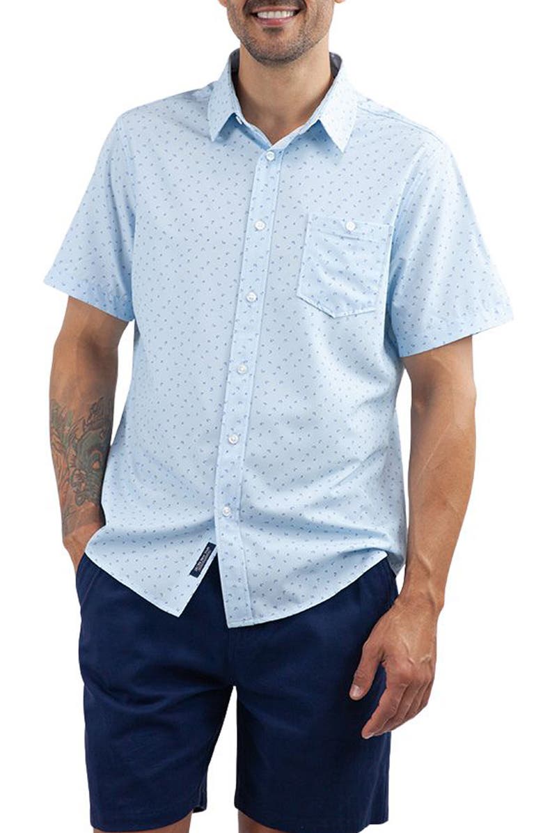 JACHS Classic Fit Short Sleeve Button-Up Tech Shirt, Main, color, 