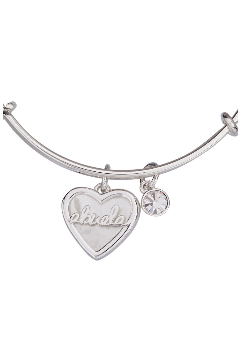 Abuela Mother of Pearl Heart Bangle Bracelet Duo, Alternate, color, Silver