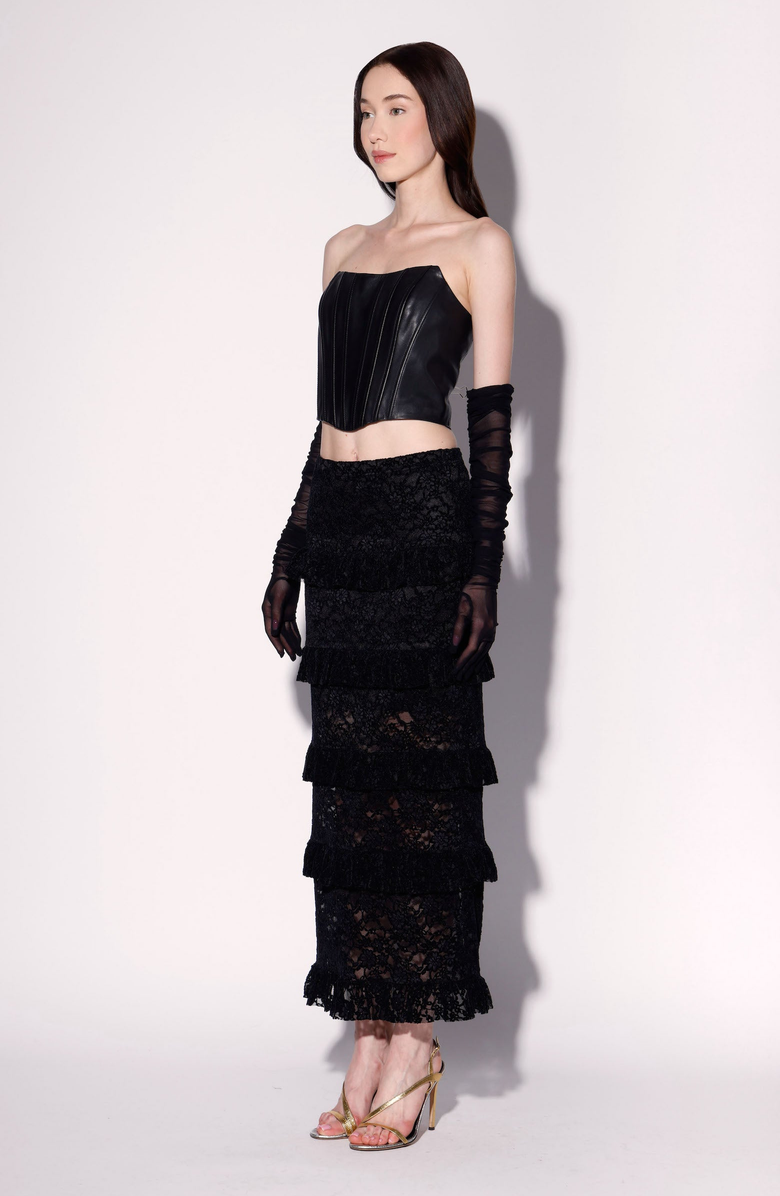 Walter Baker Paige Skirt, Alternate, color, Black Lace