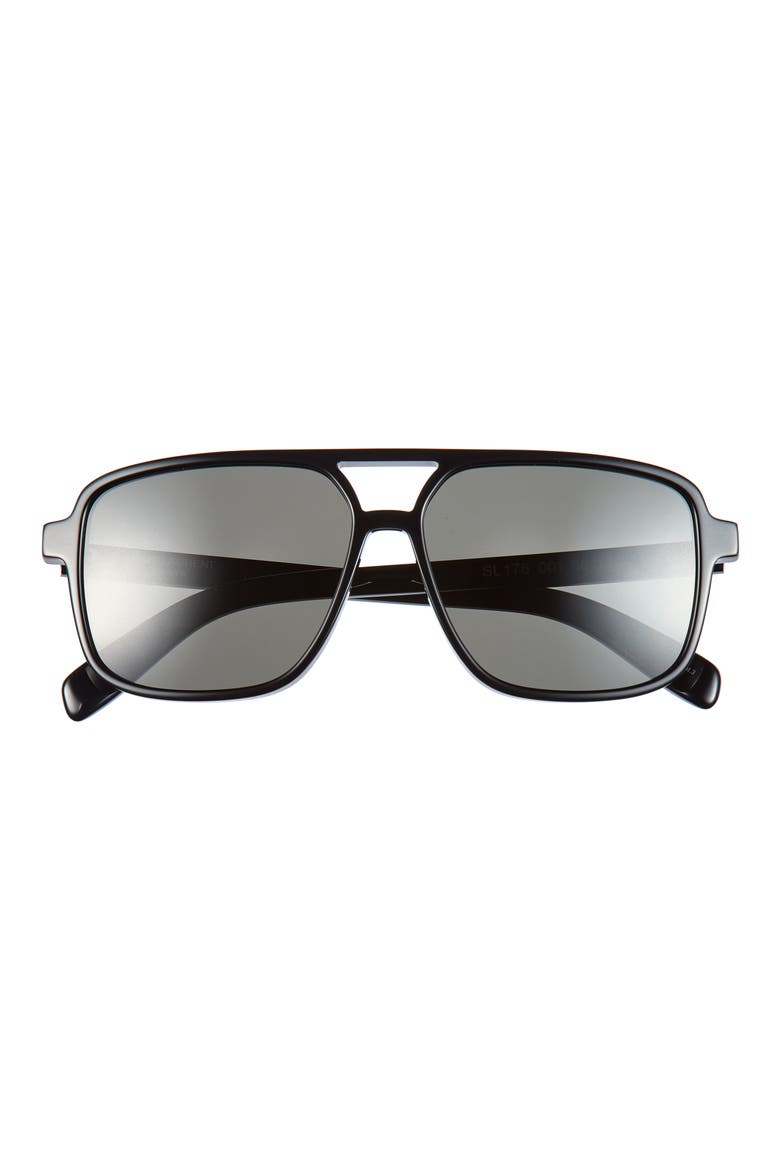 Square 58mm Sunglasses, Main, color, BLACK BLACK GREY