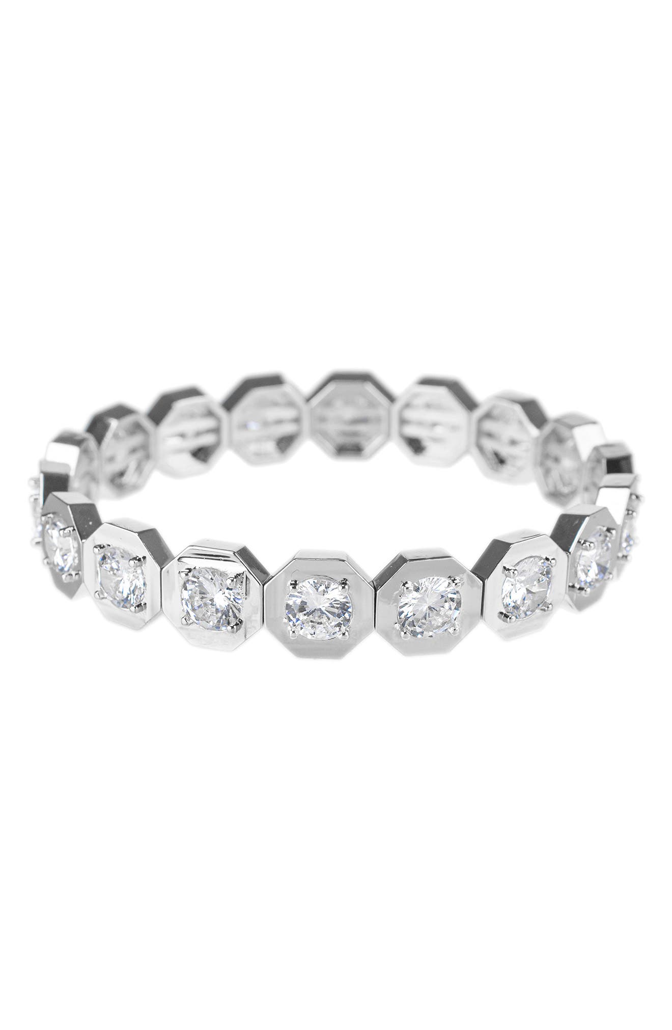 CZ by Kenneth Jay Lane Hexagon Cubic Zirconia Stretch Bracelet