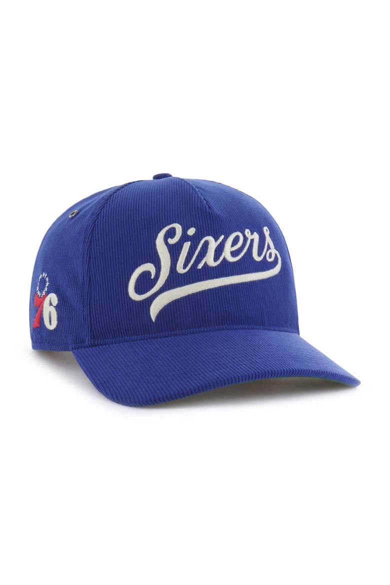 Men's '47 Royal Philadelphia 76ers Golden Age Relaxed Corduroy Hitch Adjustable Hat, Main, color, Royal