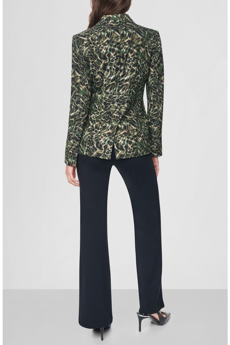 Print Sanded Twill Blazer, Alternate, color, FOREST LEOPARD
