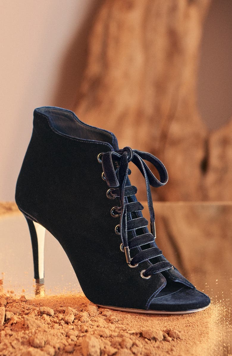 Jimmy Choo 'Mavy' Lace-Up Peep Toe Bootie, Alternate, color,