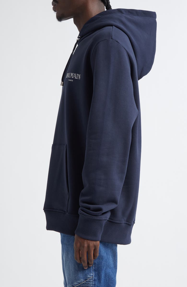 Balmain Gel Logo Hoodie, Alternate, color, Navy/ Multi