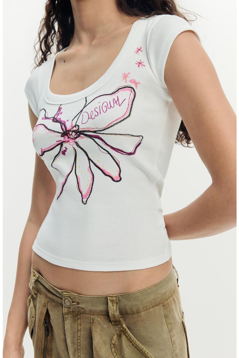 Floral Graphic T-Shirt, Alternate, color, WHITE