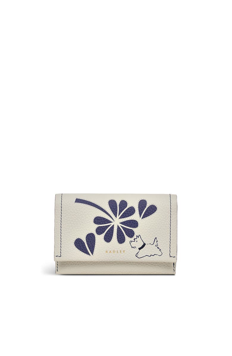 Radley Cut Out Floral Medium Flapover Wallet, Main, color, Chalk