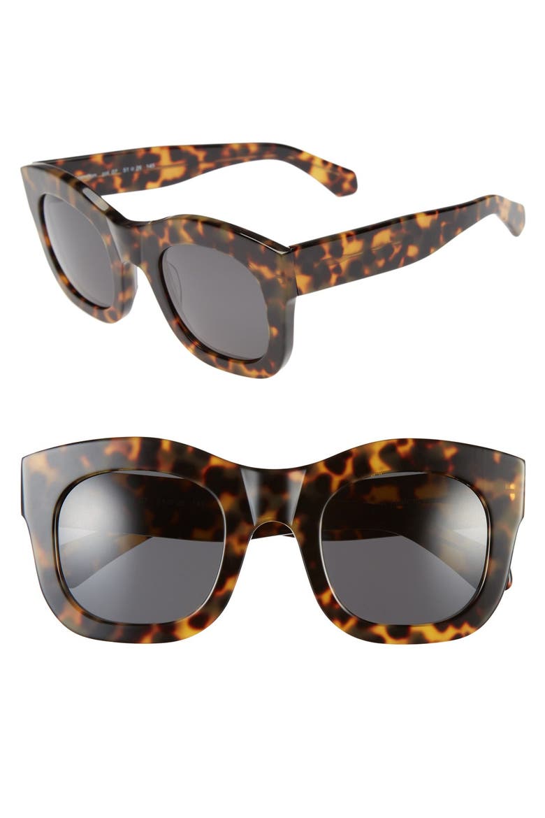 'Hamilton' 49mm Retro Sunglasses, Main, color, TORTOISE