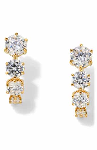 Cubic Zirconia Half Hoop Earrings