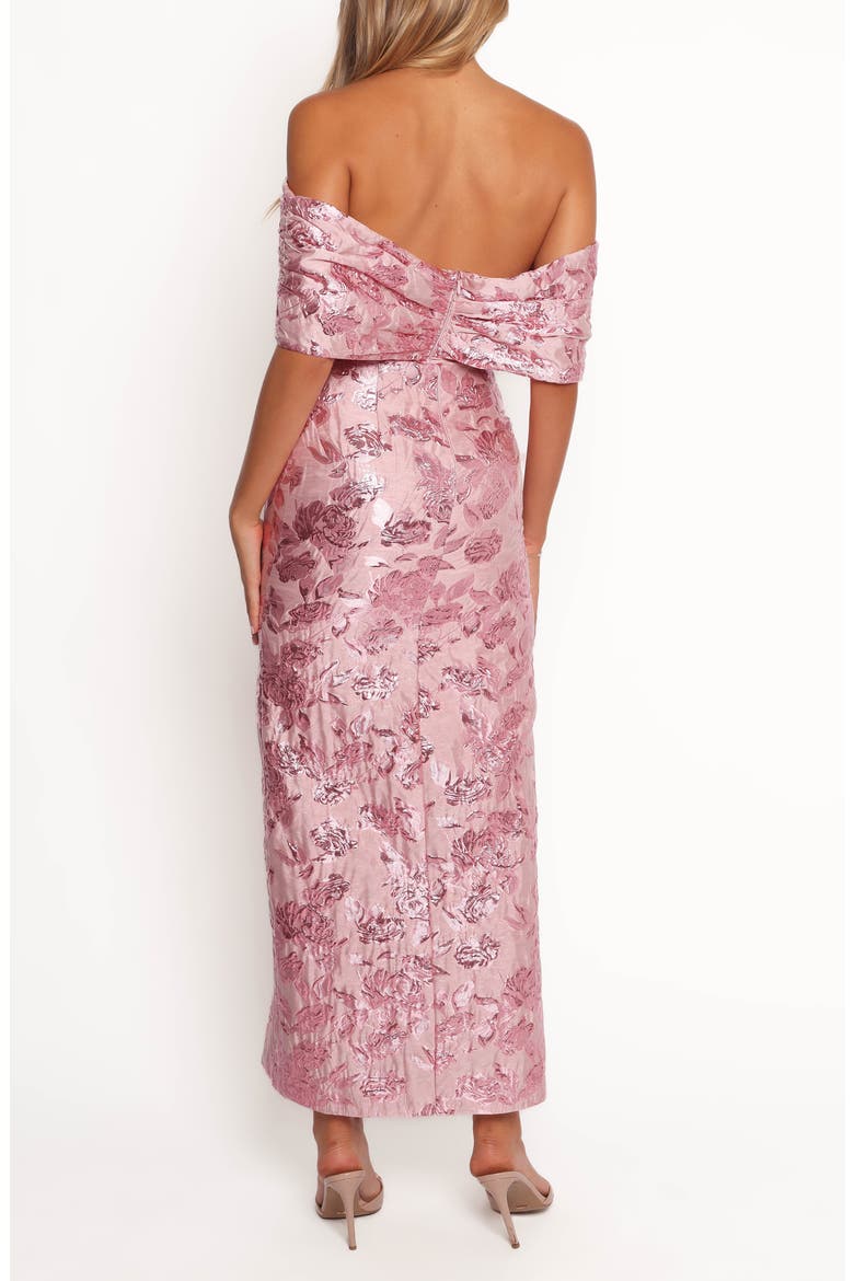 Lilia Off the Shoulder Floral Jacquard Maxi Dress, Alternate, color, PINK