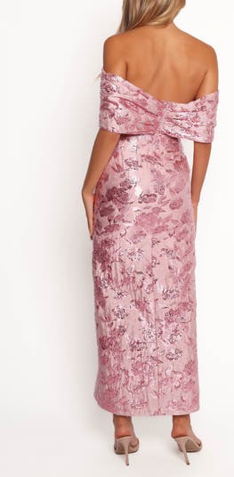 Lilia Off the Shoulder Floral Jacquard Maxi Dress