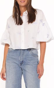 Petal & Pup Luneth Embroidered Puff Sleeve Shirt