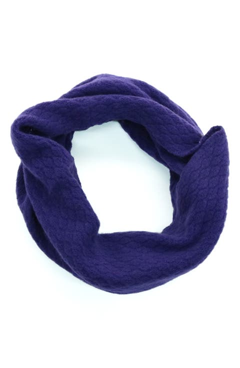 Basketweave Stitch Cashmere Infinity Scarf