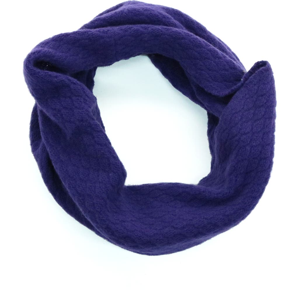 Portolano Basketweave Stitch Cashmere Infinity Scarf In Blue