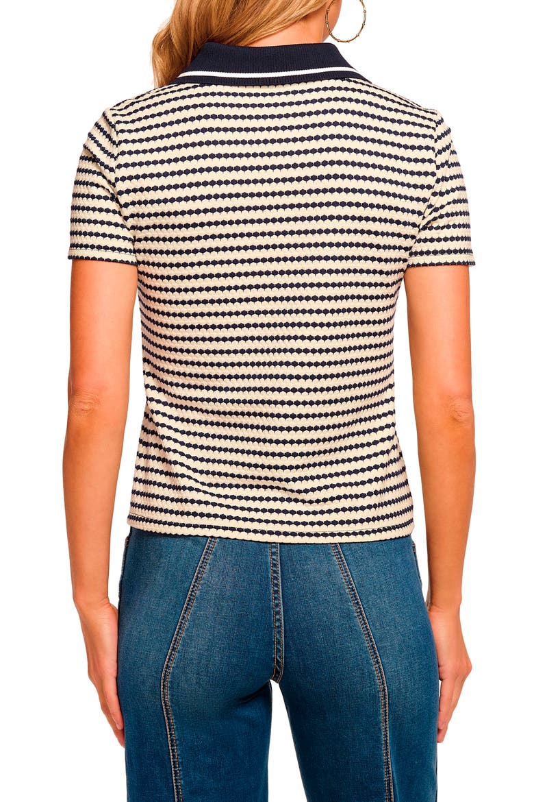 Simone Knit Polo Top, Alternate, color, SPRING NAVY PUCKER