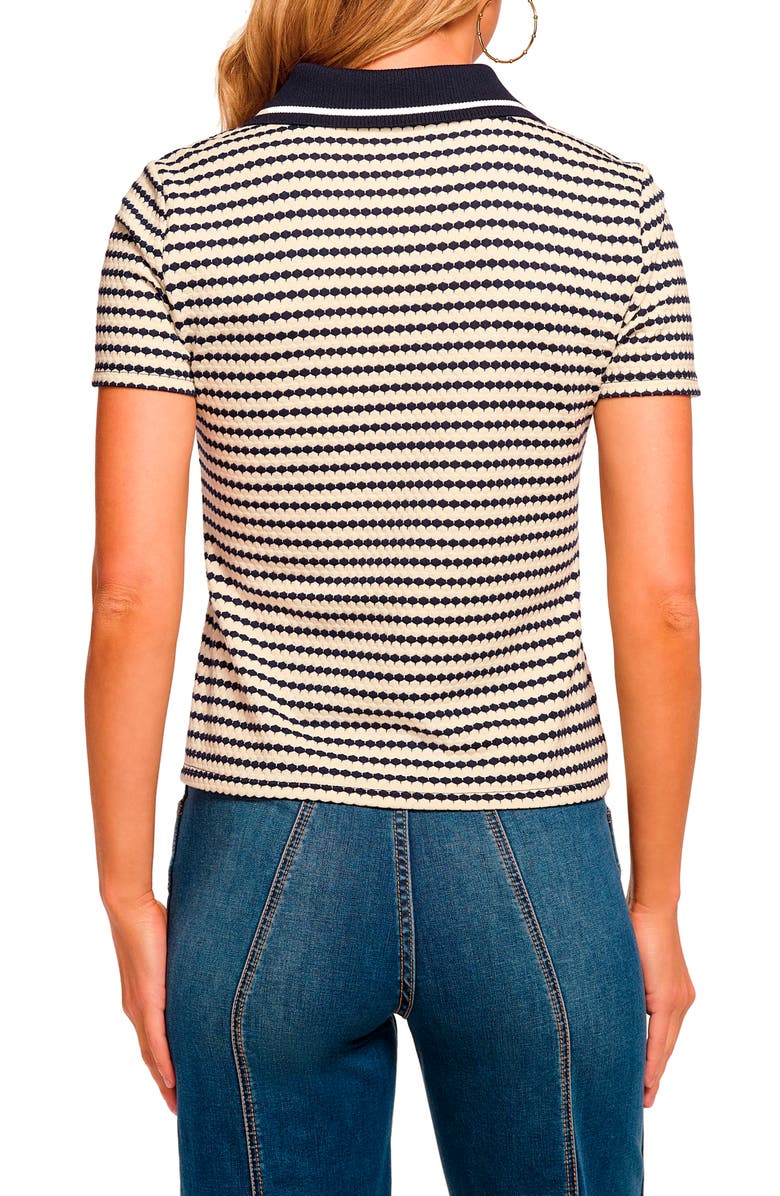 Ramy Brook Simone Knit Polo Top, Alternate, color, Spring Navy Pucker