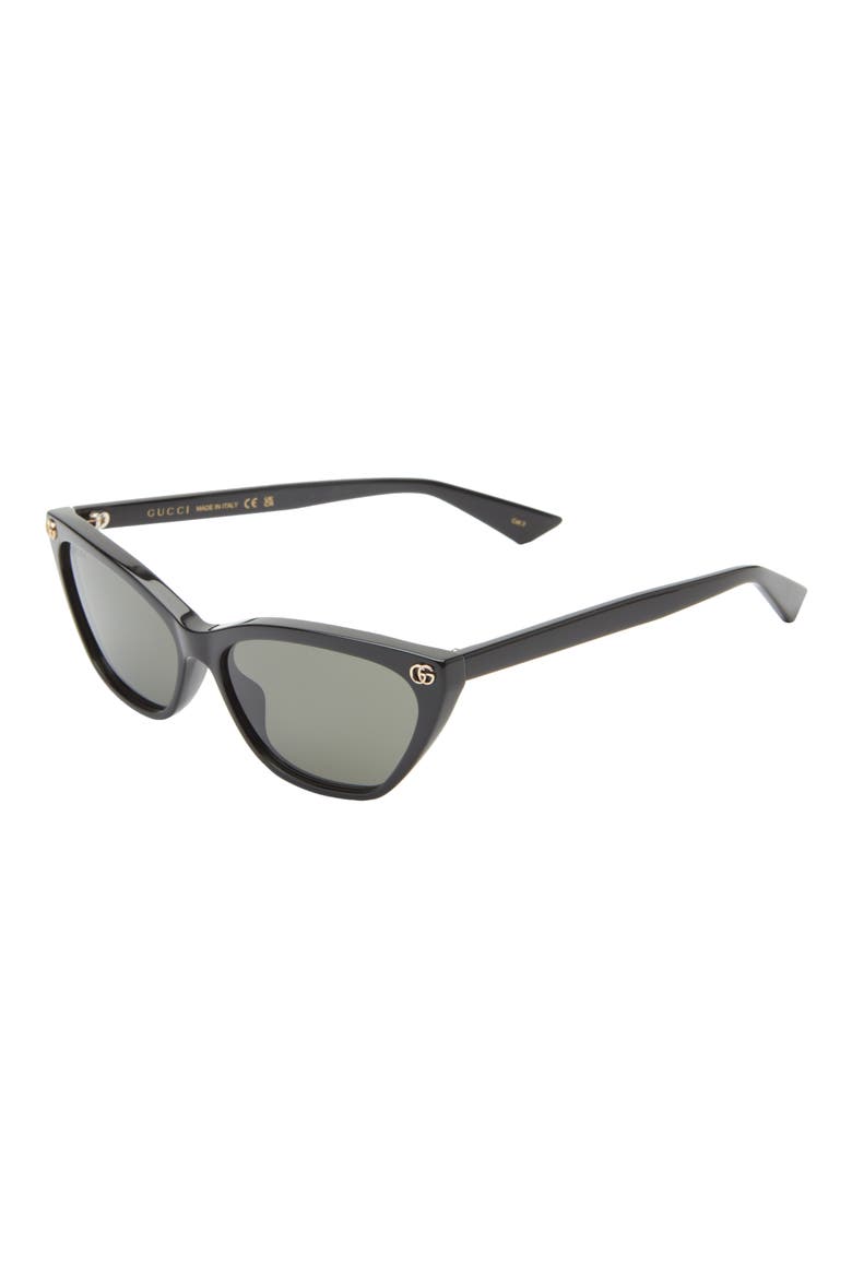 58mm Cat Eye Sunglasses, Alternate, color, BLACK