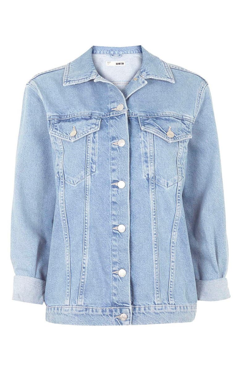 Topshop Western Denim Jacket, Alternate, color, 