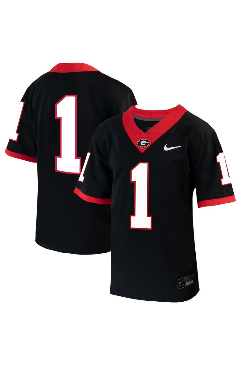 Youth Nike #1 Black Georgia Bulldogs Untouchable Football Jersey, Alternate, color, Black