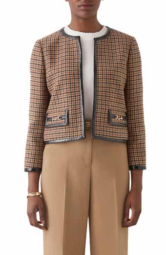 LK Bennett Zisou Houndstooth Crop Jacket
