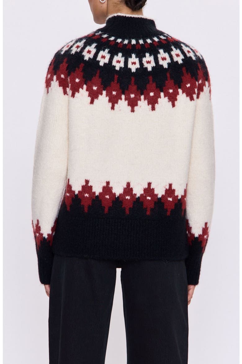 Astrid Fair Isle Turtleneck Sweater, Alternate, color, WHITE OXBLOOD FAIR ISLE
