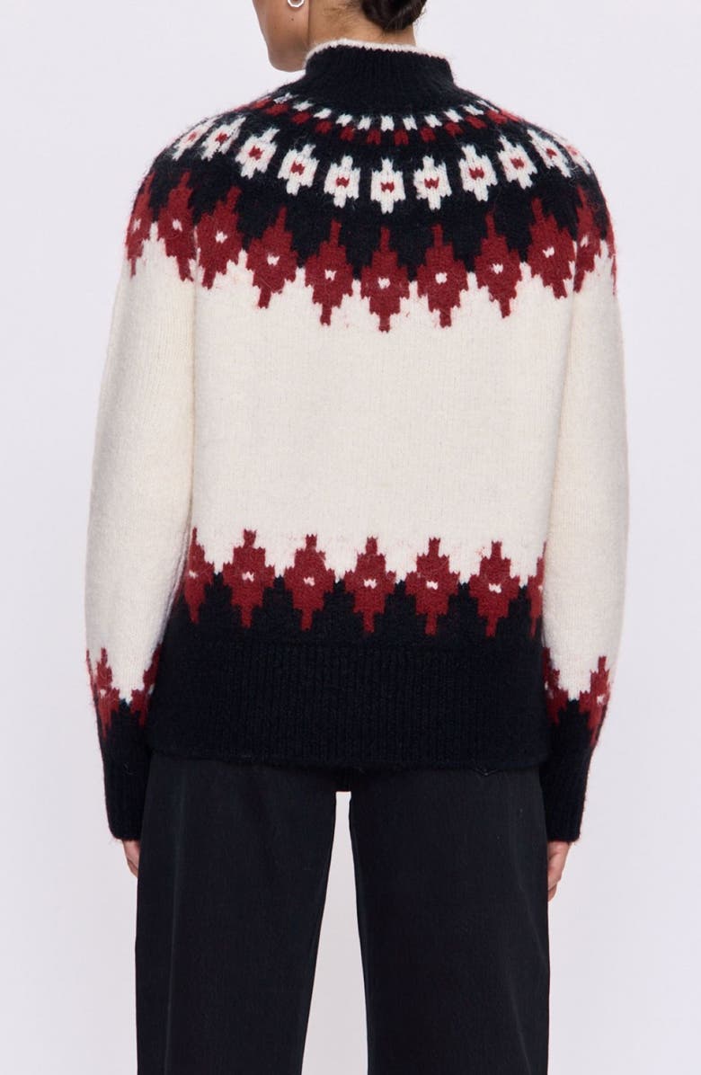 Pistola Astrid Fair Isle Turtleneck Sweater, Alternate, color, White Oxblood Fair Isle