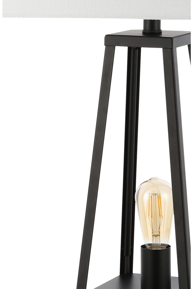 Waylon 28.5" Classic Industrial Iron Nightlight LED Table Lamp with USB Charging Port, Black, Alternate, color, Black