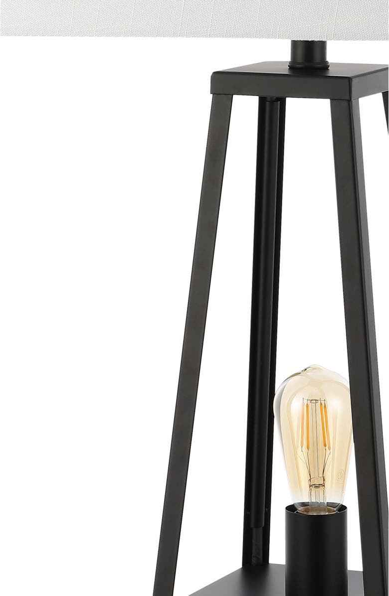 JONATHAN Y Waylon 28.5" Classic Industrial Iron Nightlight LED Table Lamp with USB Charging Port, Black, Alternate, color, 