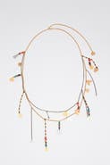 Bimba y Lola Belt necklace with metal silhouettes multicolor stones