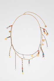 Bimba y Lola Belt necklace with metal silhouettes multicolor stones