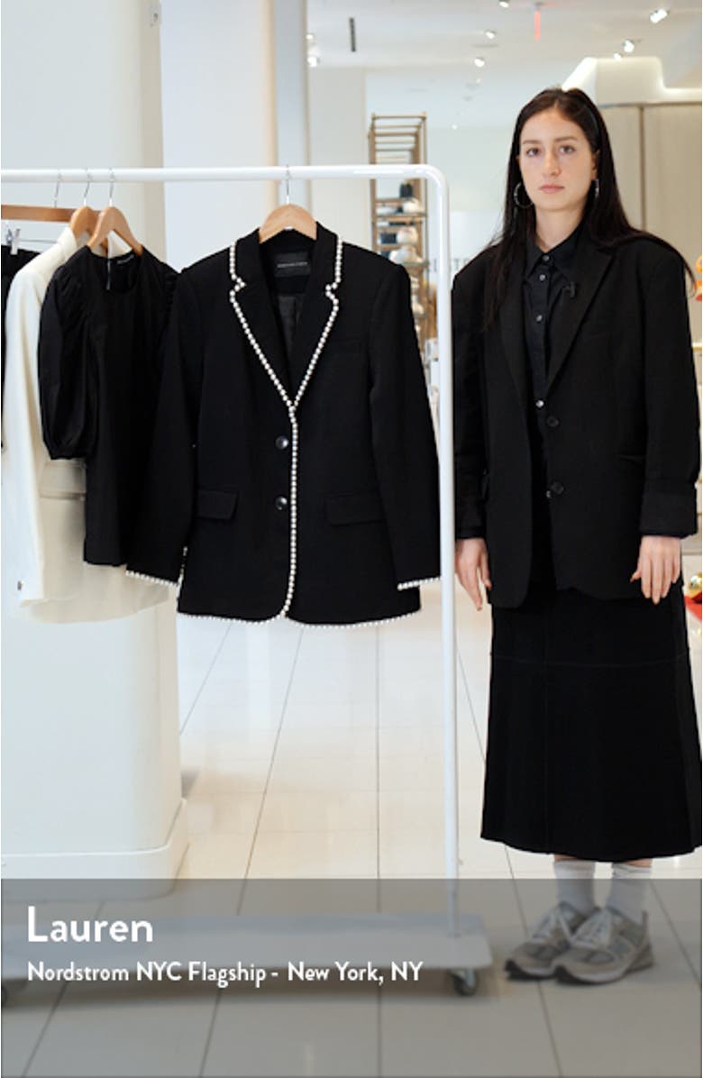 Premium Imitation Pearl Trim Blazer, sales video thumbnail